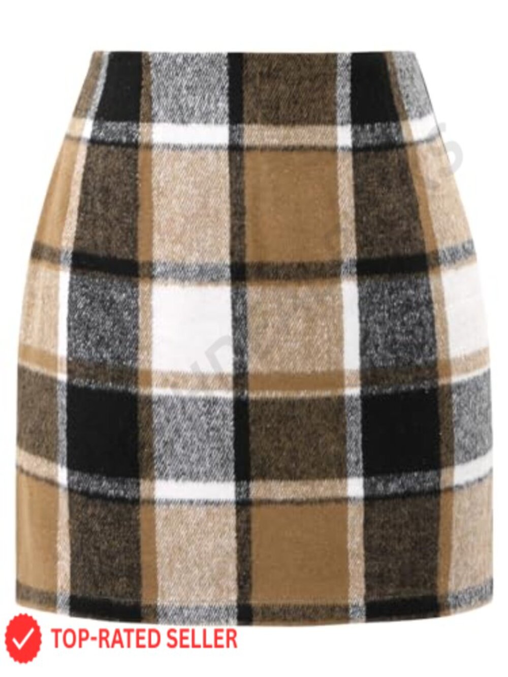 High Waisted Bodycon Plaid Mini Skirt for Women Fall Winter